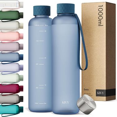 Пляшка для води 1 л тританова, синя KIVY