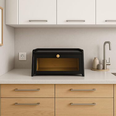 Хлібниця з бамбук 40 х 25 х 20 см чорний Cookery