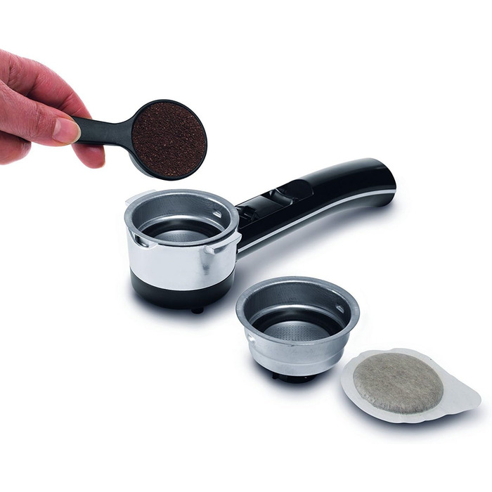 Кавоварка з портафільтром для еспресо в ретро-стилі, еспресо-машина з ручним спінювачем молока, для меленої кави або капсул ESE, резервуар для води 1,4 л, зелений (синій, одинарний), 39Longhi Icona Vintage ECOV 311.GR