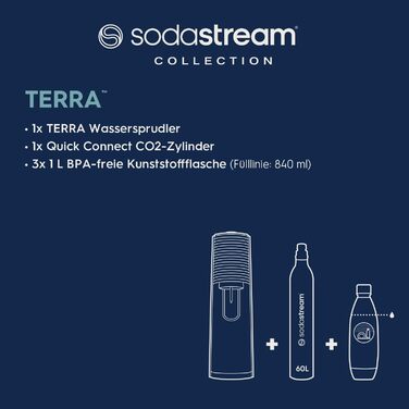 Набір для газування води, 5 предметів, 3 л білий Terra SodaStream