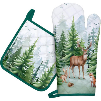 розмір: рукавичка для духовки + прихватка