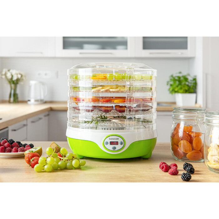 Дегідратор на 5 полиць, 240 Вт, зеленый SENCOR