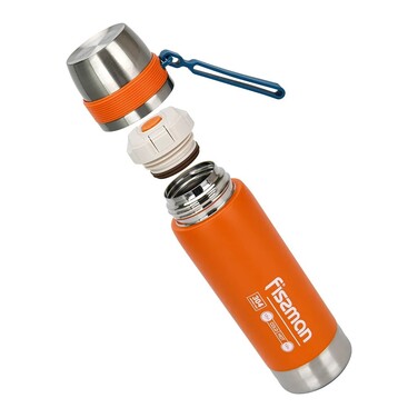 Термос Fissman 600 мл колір оранжевий нержавіюча сталь (9876)