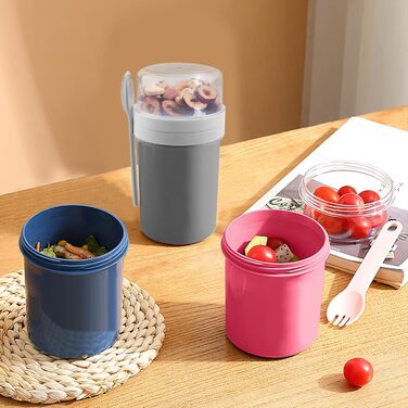 Стаканчик для пластівців 800 мл із ложкою, синій Acasimo