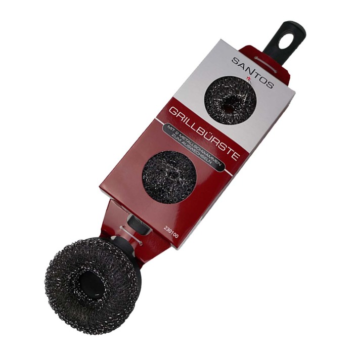 Кругла щітка із металевою губкою для гриля Santos