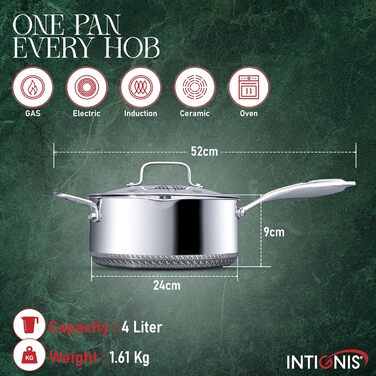 Сотейник 4 л з кришкою, 24 см INTIGNIS
