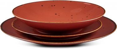 Набор посуды konsimo Combi на 6 персон Набор тарелок ALUMINA Modern 18 предметов Столовый сервиз - Сервиз и наборы посуды - Комбинированный сервиз на 6 персон - Сервиз для семьи - Посуда красочная Столовая посуда (Коттедж Марсала)
