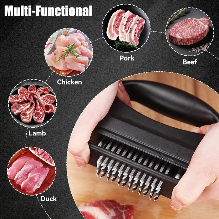 Пресс для мяса из нержавеющей стали с 48 лезвиями черный sdhiiolp