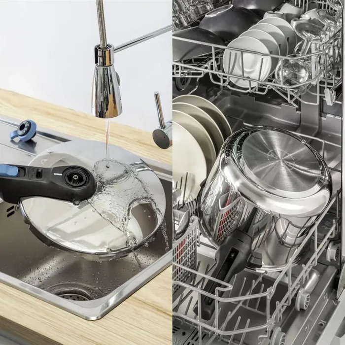 Tefal Скороварка Secure Trendy, 4л, с паровой корзиной, нержавеющая сталь, пластик