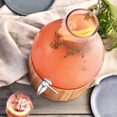 Скляний диспенсер для напоїв 5,5 л з краном та підставкою Springlane Kitchen