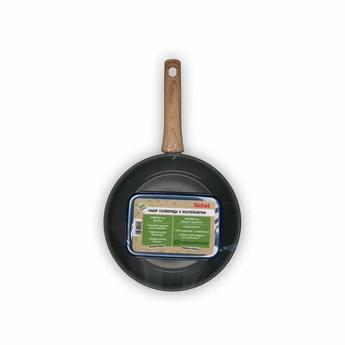 Tefal Сковорода Renew+контейнер Tefal Master Seal Eco,26см, 0.8л, алюміній, бакеліт, скло, сірий, прозорий