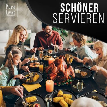 Набір тарілок на 6 персон, 24 предмети, чорний Manhattan Pure Living