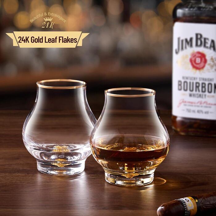Набір із 2 келихів для віскі 205 мл із золотими обідками DUJUST