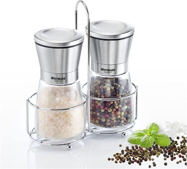 Дисплей Westmark, Вміст 6 дозаторів, Ємність 190 мл кожен, Скло/Нержавіюча сталь/Пластик, Прозорий/Чорний/Сріблястий, 63592611 (кружений, , Прозорий/Сріблястий/Чорний)