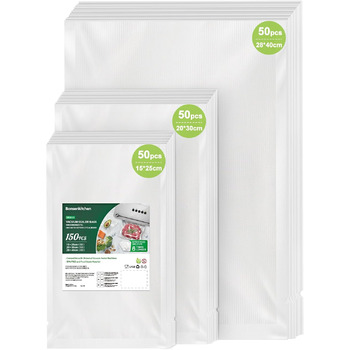 Вакуумні пакети 150 пакетів - 15x25 см (50), 20x30 см (50), 28x40 см (50) Bonsenkitchen