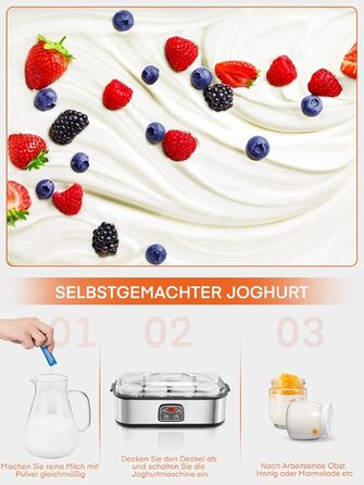 Йогуртниця з 8 баночками та кришками FOHERE