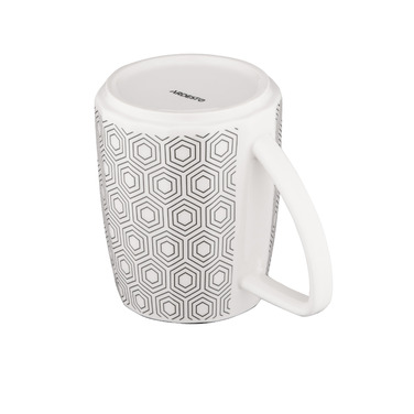 ARDESTO Чашка Lamberto, 360мл, порцеляна, біло-сірий