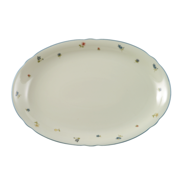 Блюдо овальне 35 см Streublume blauer Rand Marie-Luise Seltmann