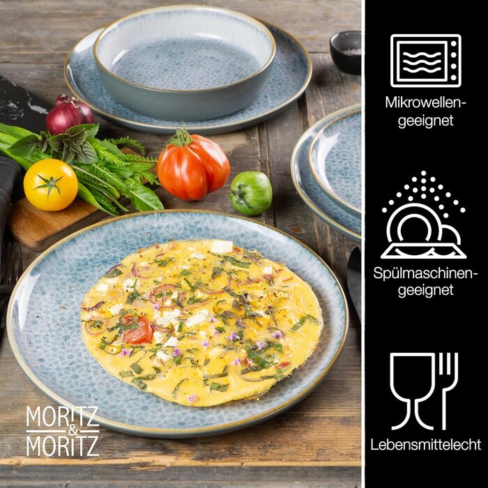 Набор посуды из 18 предметов 6 персон набор тарелок ярко-синего цвета из высококачественного фарфора 6 обеденных тарелок, десертных тарелок и мисок Набор посуды из 18 предметов