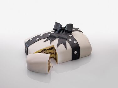 Прямоугольная пружинная форма CREME NOIR, форма для выпечки из листовой стали, форма для выпечки с антипригарным покрытием, армированным керамикой (цвет крем/антрацит), количество , 28 x 17 x 7 см (в комплекте с формой для торта)