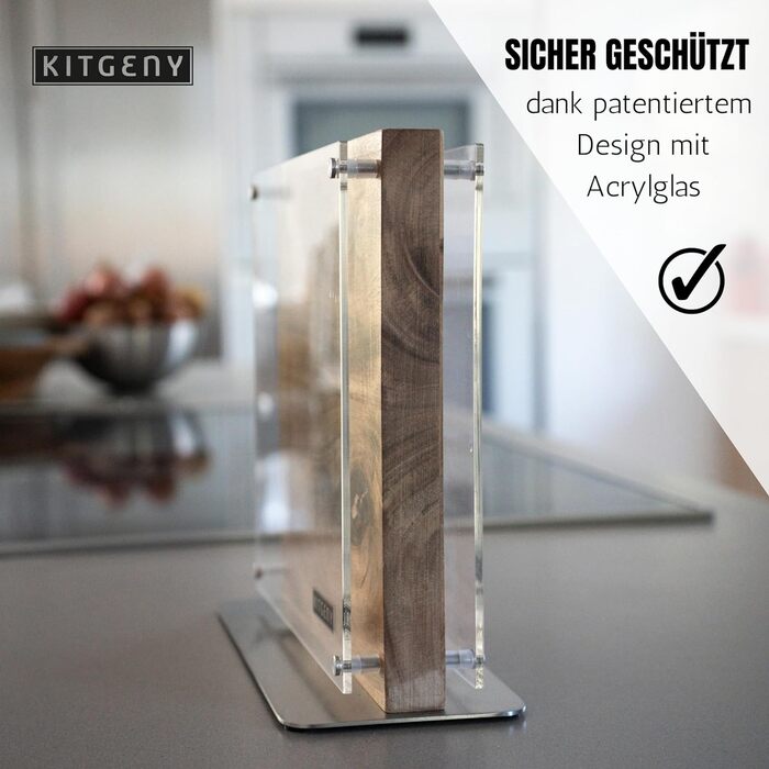 Магнітний тримач ножа із захисною лінзою і елегантний блок ножів KITGENY