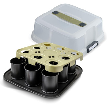 Форма для випікання з відповідною кришкою для прямого транспортування форма для випікання та транспортування (9 форм для тарталеток з капюшоном), 24 шт., 8