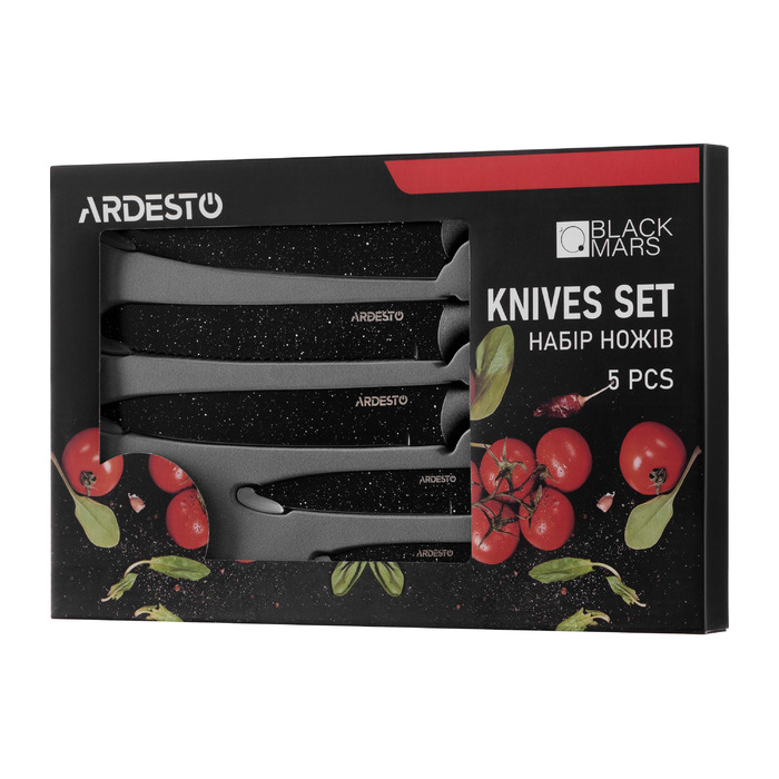ARDESTO Black Mars 5 Pr набор ножей, черный, нержавеющая сталь, пластик