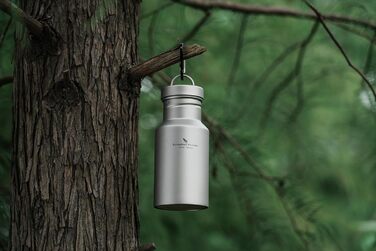 Титанова пляшка для води Відкритий кемпінг Одношарова металева пляшка для води з широким горлом Захист від протікання Спорт Їзда на велосипеді Піші прогулянки Пікнік Скелелазіння Біг Чай Кава Пляшка для напоїв (400 мл Ti3251d)