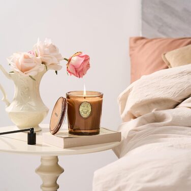 Ароматна свічка M&SENSE &quotЛісова хатина&quot, ароматичні свічки у склянці, натуральна соєва свічка, час горіння 55 годин, подарункові свічки для жінок та чоловіків, подарункова свічка (гаряче какао, 260 г)