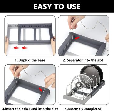 Підставка для посуду розсувна, 6 відділень, чорно-сірий SWRCEYJH