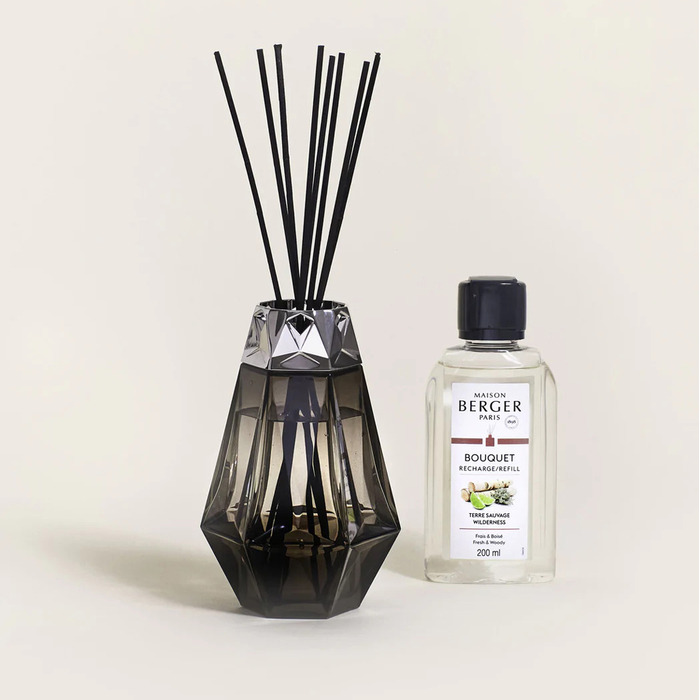 Диффузор Maison Berger Paris PRISME NOIR + Наполнитель с ароматом WILDERNESS, 200 мл