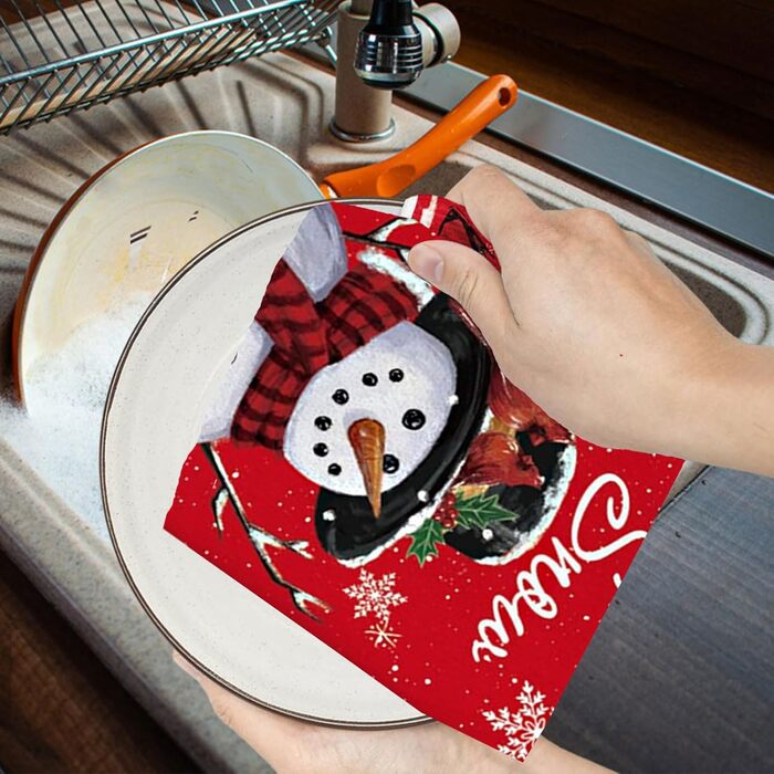 Набір з 2 різдвяних кухонний рушників 43 x 66 см, червоний YUNHENTONG