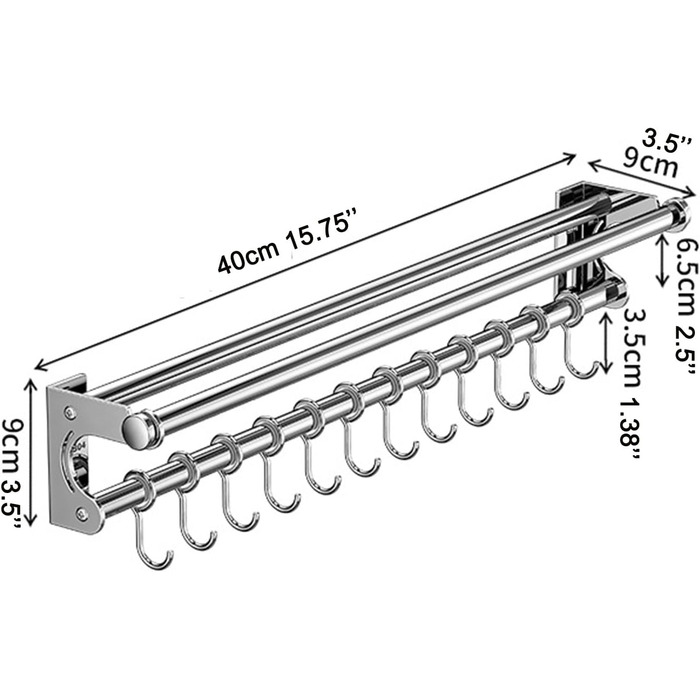 Настінний органайзер для кухонного приладдя 40 см VaNaeni