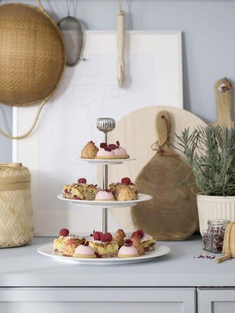 Підставка для торта триярусна 28 см, біла Hammershøi Kähler