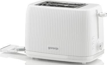 Gorenje Тостер, 850Вт, пластик/металл, белый