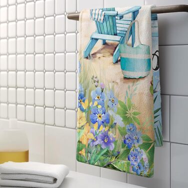 Різдвяні кухонні рушники Kwlegh, рушник для рук, рушник для пальців у формі різдвяної ялинки з цукерками та сніжинками, набір з 2 шт. , милий чоловічий банный рушник, високопоглинаючі рушники, 36 шт. (літній пляж)