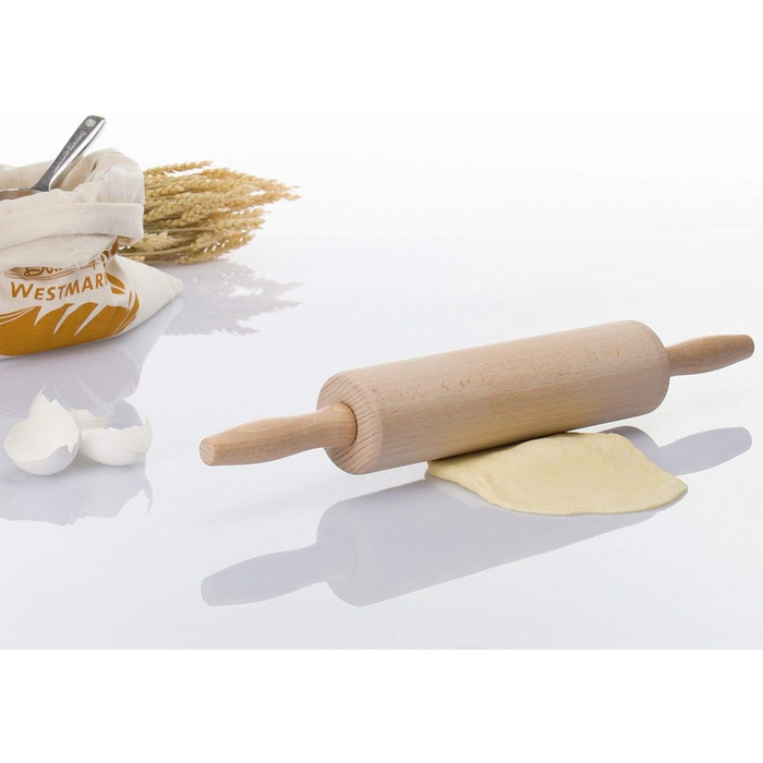 Валик для выпечки Westmark с 4 распорными кольцами, по 1 кольцу 10 мм, 6 мм, 3 мм, 2 мм, со шкалой, нержавеющая сталь/пластик, серебристый/белый/голубой/светло-зеленый/оранжевый/красный, 30452260 (скалка)