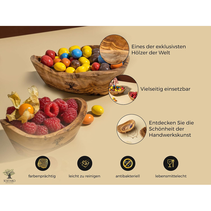 Високоякісні сільські миски для закусок з оливкового дерева, декоративна миска, миска з натурального дерева, віша для ключів, миска для ювелірних виробів, миска з оливкового дерева, миска для занурення, ручна робота. Приблизно 14 см, висота 4,5 см