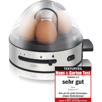 Дизайнерська яйцеварка, електронна яйцеварка до 7 яєць, знімний тримач для яєць, звуковий сигнал, 13 рівнів приготування, без бісфенолу А, з мірним стаканом і яйцесборніком, 14 см Д x 18 см Ш x 20,5 см В, 7 -