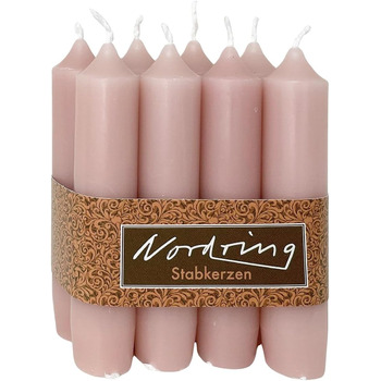 Набір з 8 конічних свічок 2,2 x 11 см, рожева мальва Nordring