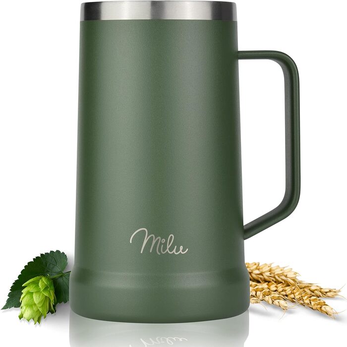 Термокухоль для пива 700 мл оливково-зелений Milu