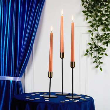 Набір свічок DECO EXPRESS Taper з 6, 10, 15 або 50 шт. , тривалий час горіння до 8 годин, без запаху (металевий помаранчевий - 6 шт. , набір з 6 шт. )