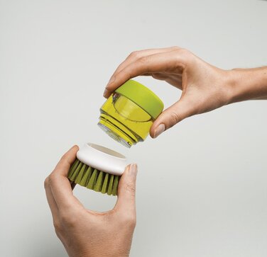 Щітка для миття посуду з дозатором миючого засобу сіра Palm Scrub Joseph Joseph