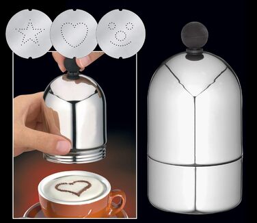 Декоратор для прикрас Полірований декоратор капучино Декоратор цукрової пудри, срібло, 201307