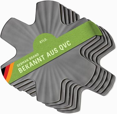 Набір із 6 силіконових підставок під гаряче 35 см, сірий Coolinato