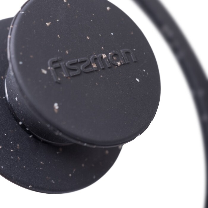 Крышка Fissman 22 см ARCADES с 'мраморным' силиконовым ободком черный цвет стекло (19902)