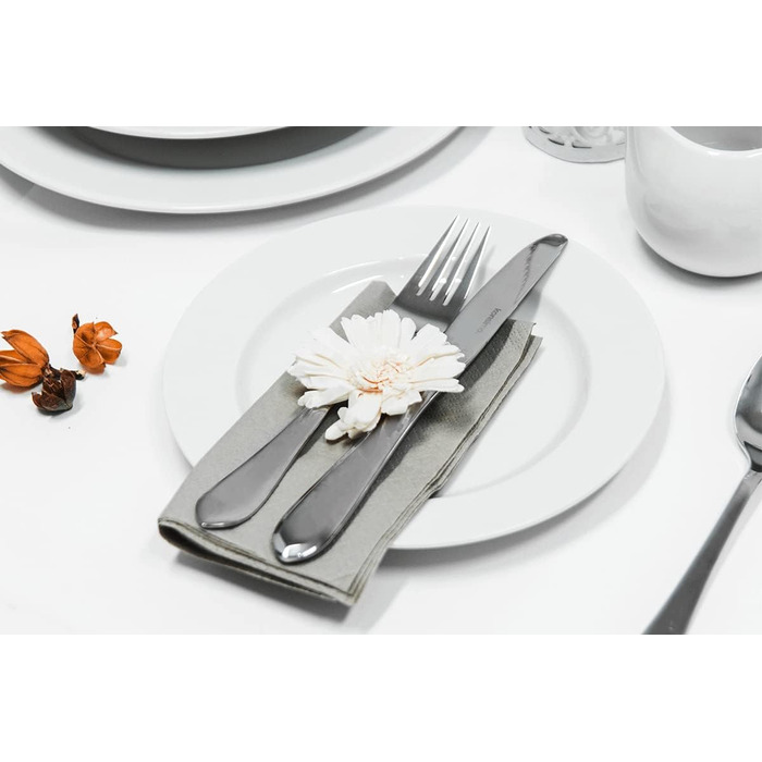 Набор столовых приборов Konsimo на 6 персон Набор столовых приборов 24 предмета, Классический, Минималистичный, Нержавеющая сталь Можно мыть в посудомоечной машине Серебро (Ceras)