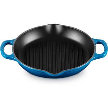 Чавунна сковорода-гриль кругла 26 см, синій Марсель Signature Le Creuset
