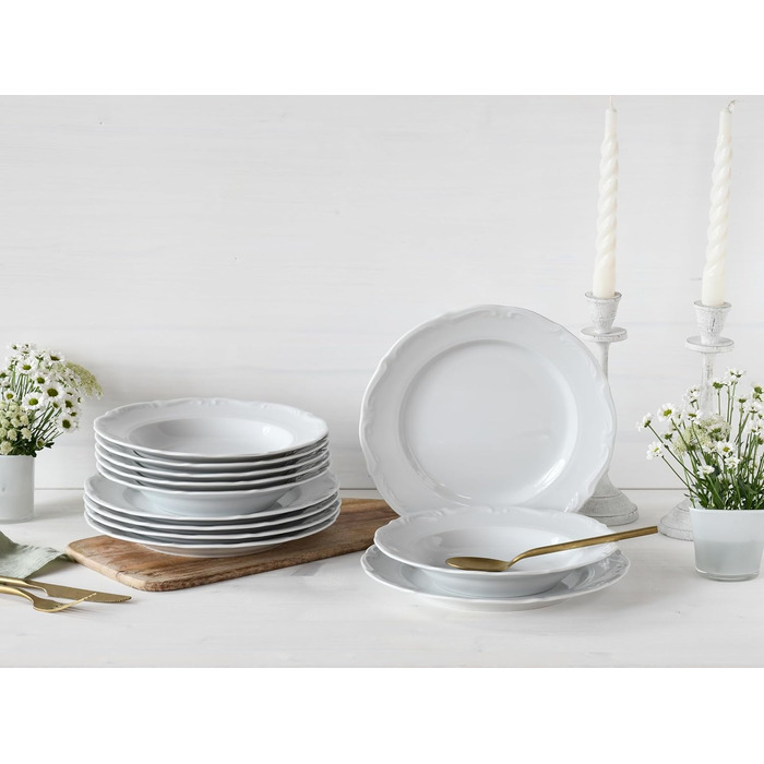 Порцеляна, білий (обідній сервіз, 12 шт. , одномісний), 30 шт.