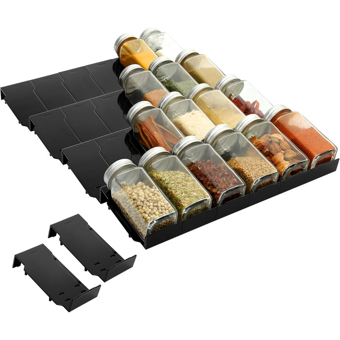 Органайзер для спецій на 24 предмети чорний Aonext